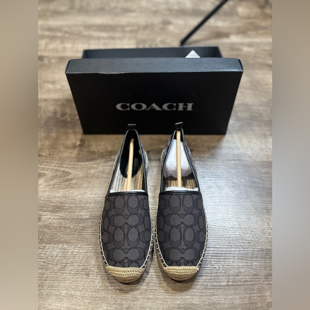 NIB - COACH Codi Espadrille In Signature Jacquard - Black - size 9 - Picture 2 of 4